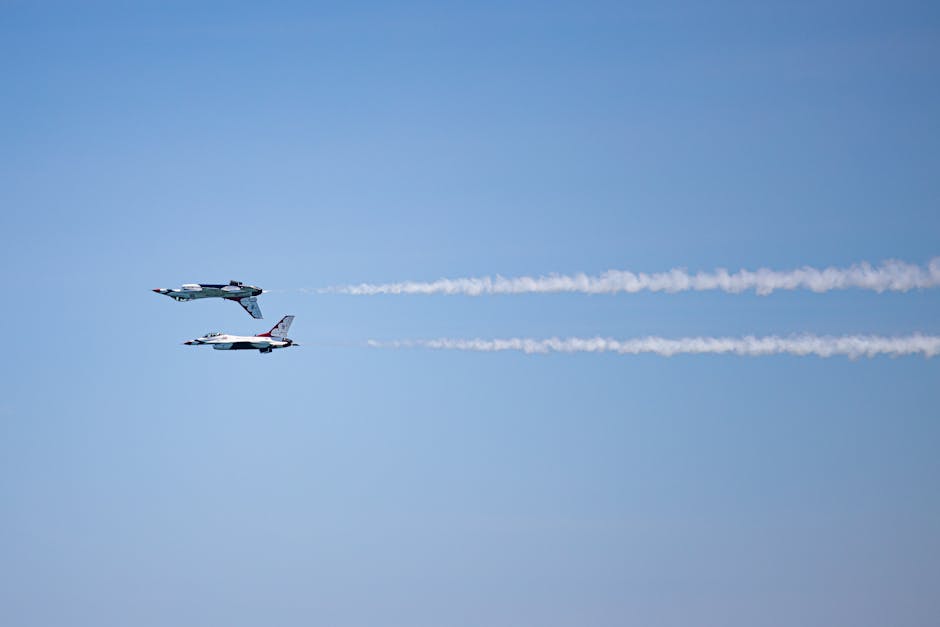 Two jets flying in formation representing synchronized health goals